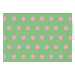 Polka-prickkort (Grönt och pastellRosa) Hälsningskort
