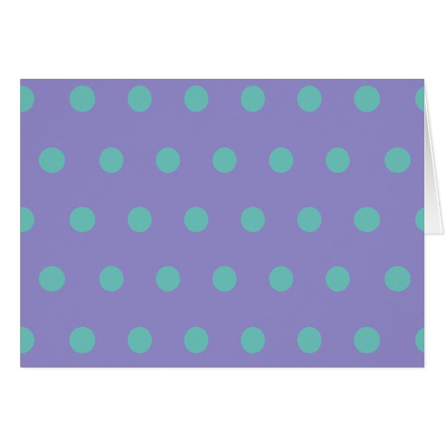Polka-prickkort (Lavender & Aqua) Hälsningskort (Framsidan Horizontal)