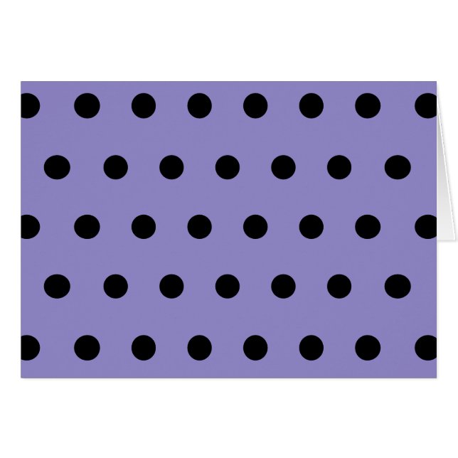 Polka-prickkort (Lavender & Black) Hälsningskort (Framsidan Horizontal)