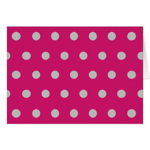 Polka-prickkort (Shock rosa och Grått) Hälsningskort