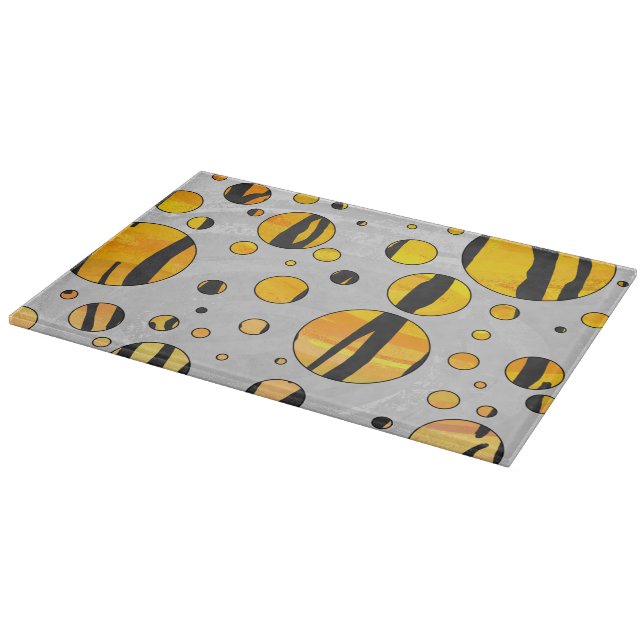 Polka - pricktiger, svart och Orange Skriv ut (Hörn)