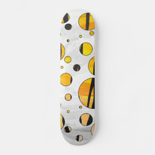 Polka - pricktiger, svart och Orange Skriv ut Old School Skateboard Bräda 21,6 Cm