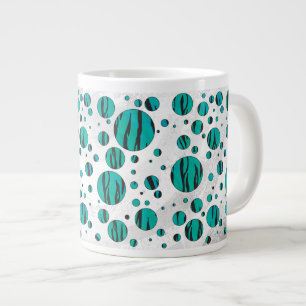 Polka - pricktiger, svart och skalutskrift jumbo mugg