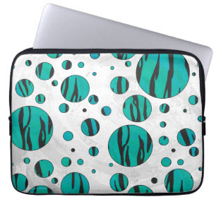 Polka - pricktiger, svart och skalutskrift laptop sleeve