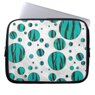 Polka - pricktiger, svart och skalutskrift laptop sleeve