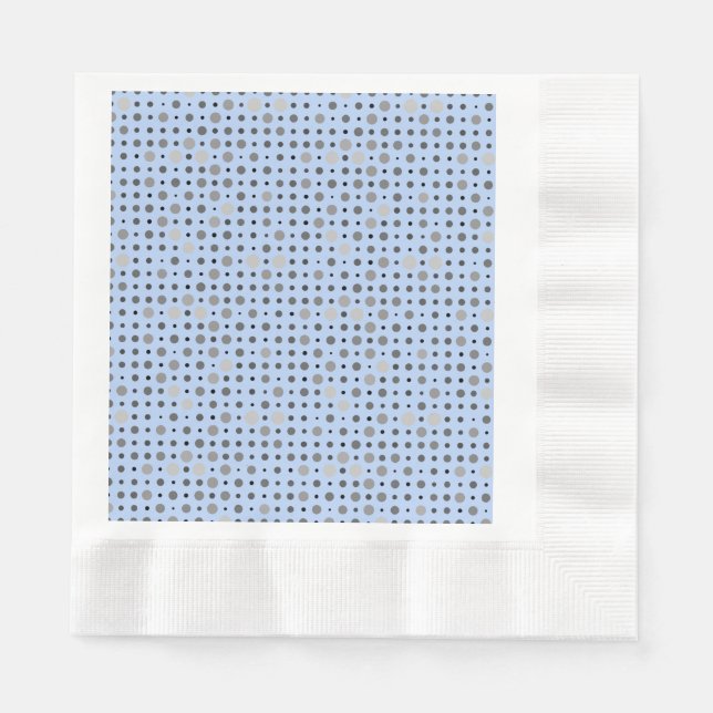 Polka punkt 01.Grått Lblue BG Pappersservett (Framsidan)