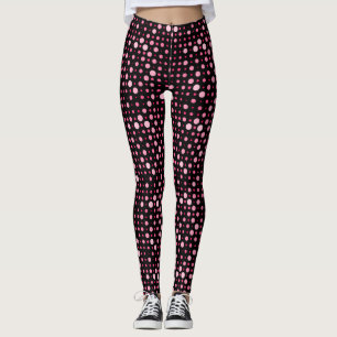 Polka punkt 01.Rosa Black BG Leggings
