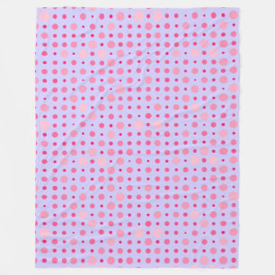 Polka punkt 01.Rosa LPurple BG Fleecefilt