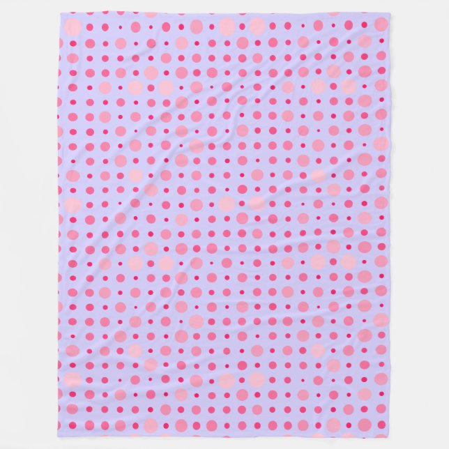 Polka punkt 01.Rosa LPurple BG Fleecefilt (Framsidan)