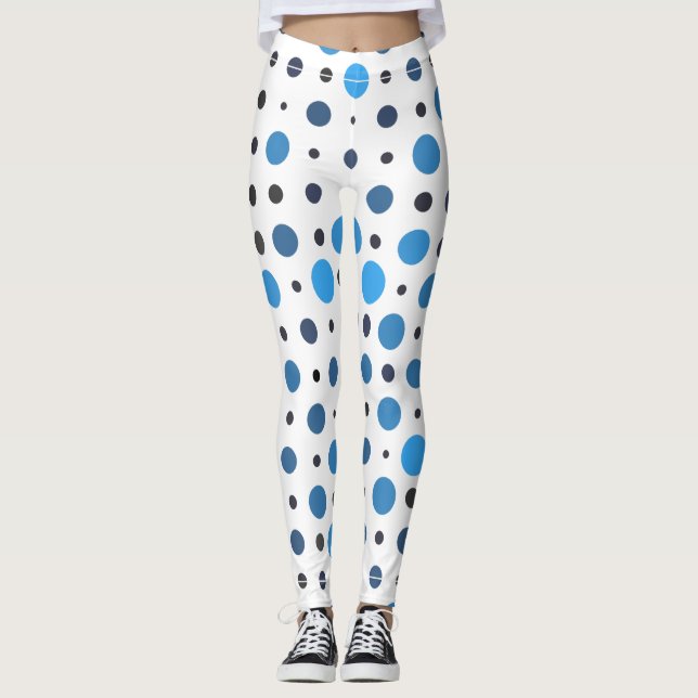 Polka punkt 01X.blå nyans Leggings (Framsida)