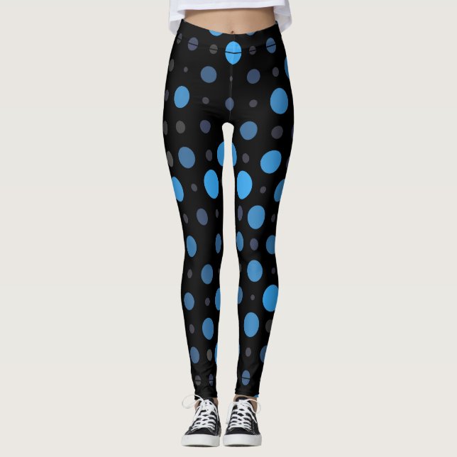 Polka punkt 01X.Blåfärgad färgton Leggings (Framsida)