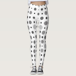 Polka punkt 01X.Grått-färgton Leggings
