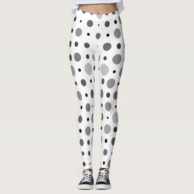 Polka punkt 01X.Grått-färgton Leggings (Framsida)