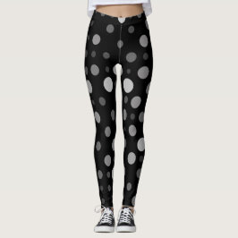 Polka punkt 01X.Grått, färgton svart Leggings