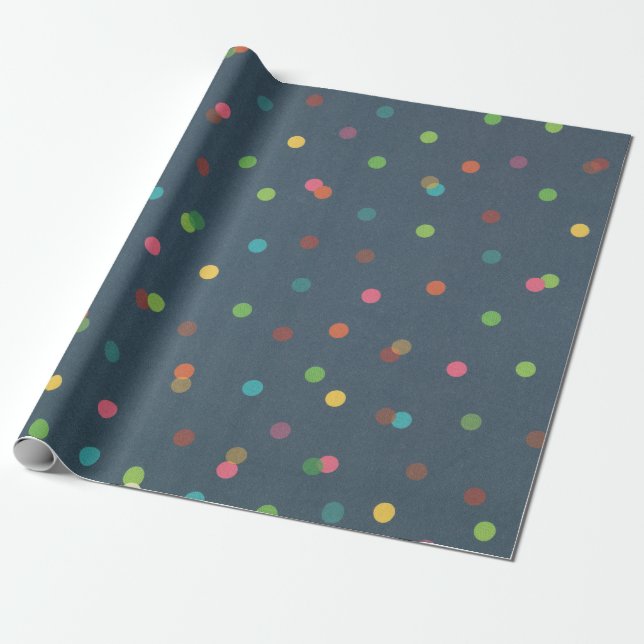 Polka punkt Colorful Vibrant Cheerful Presentpapper (Utrullad)