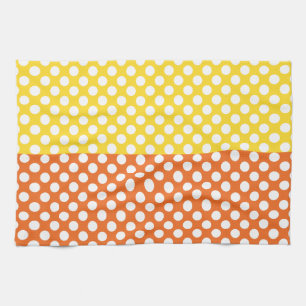 Polka-punkt för vit, Gult och Orange Kökshandduk