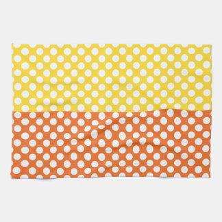 Polka-punkt för vit, Gult och Orange Kökshandduk