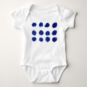 Polka punkt, indigo blå vattenfärg. t shirt