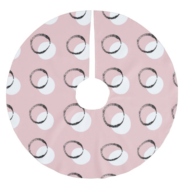 Polka punkt, mångsidig sömlös mönster julgransmatta borstad polyester (Framsidan)