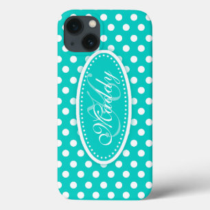 Polka punkt med namnet teal aqua ipad case