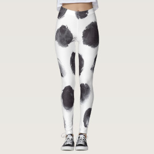 Polka punkt mönster: svart, grått. leggings