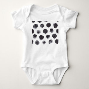 Polka punkt mönster: svart, grått. t shirt