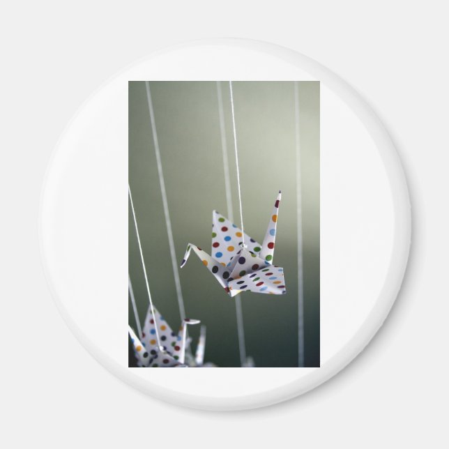 polka punkt origami crane magnet (Framsidan)