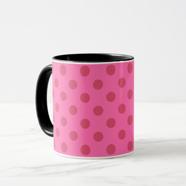 Polka punkt rosa mugg (Framsida vänster)