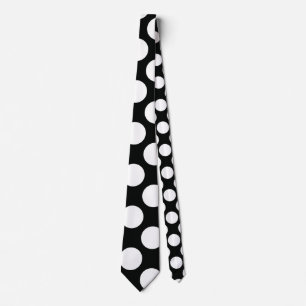 Polka-punkt (svartvitt) alla Storleka Anpassaden Slips