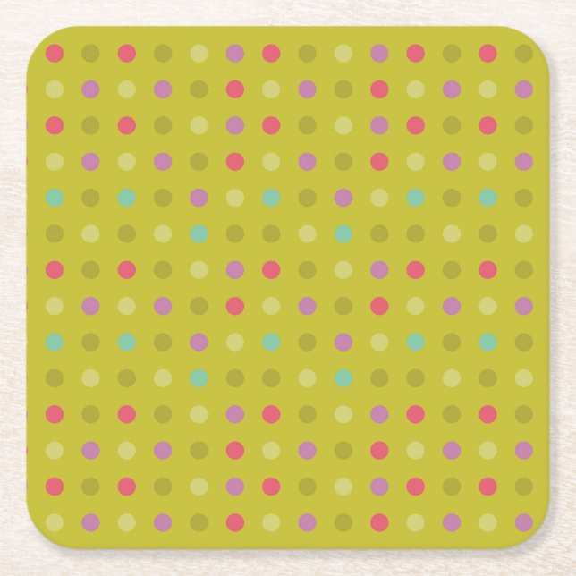 Polka-punktbakgrund mönster underlägg papper kvadrat (Framsidan)