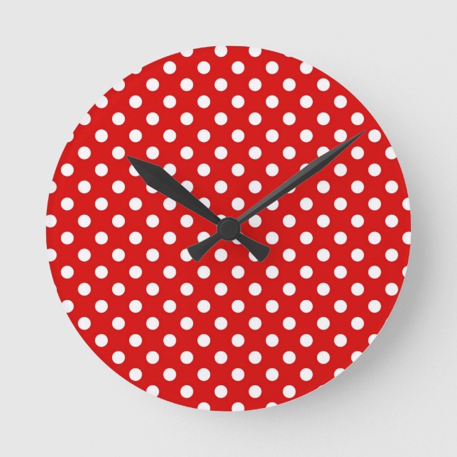 Polka punktbakgrund rund klocka (Framsida)