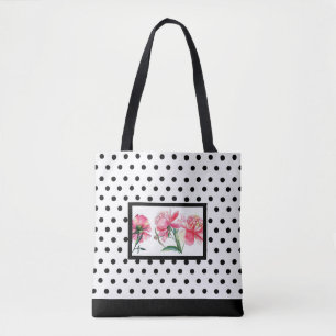 Polka-punktens blommigt, ton tygkasse