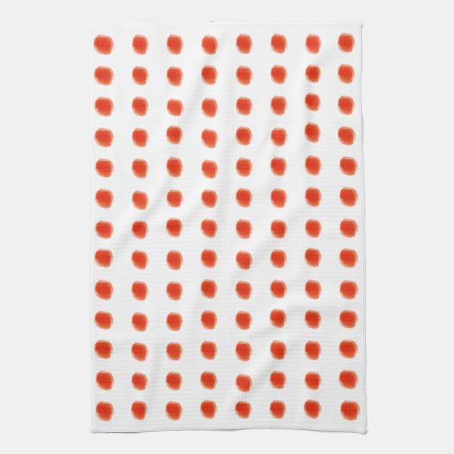 Polka-punktens Orange Kökshandduk (Vertikal)