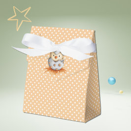 Polka-punktens orange med baby-fågel presentaskar