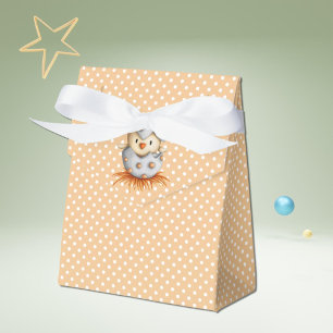 Polka-punktens orange med baby-fågel presentaskar