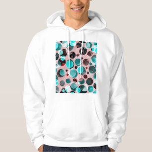 Polka-punktens vattenfärg, abstrakt mönster. hoodie