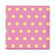 Polka-punktkvadratstreck (Rosa och mjuk Gult)