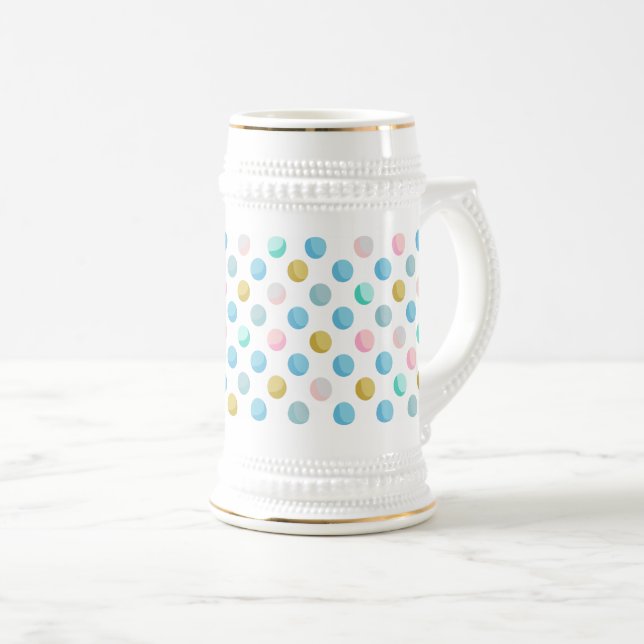 Polka, punktpastel mugg 650 ml (Framsida höger)