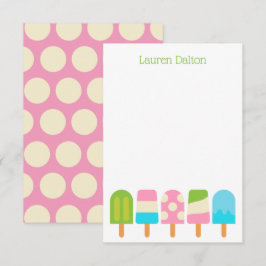 Polka Punktpopsikler med platta anteckningskort