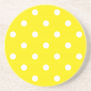Polka-punktserie - Gult och vit underlägg Sandsten