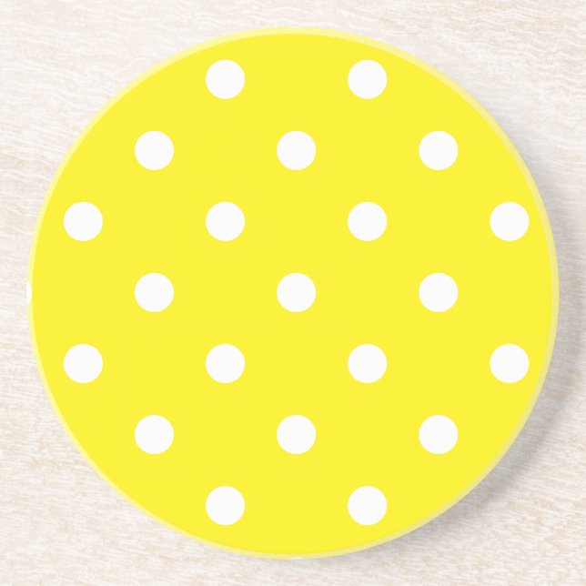 Polka-punktserie - Gult och vit underlägg Sandsten (Framsidan)