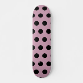 Polka-punktskateboard (Rosa & Black) Mini Skateboard Bräda 18,5 Cm
