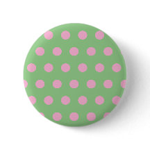 Polka-punktsknapp (Sage Grönt & Pastel Rosa)
