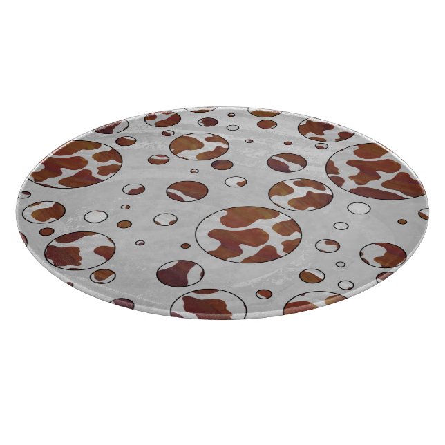 Polka-punktskon Brun och Vit utskrift (Hörn)