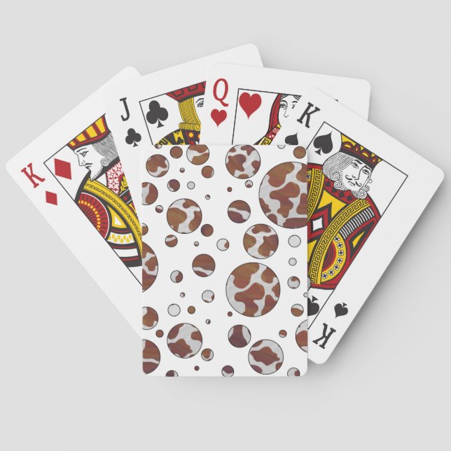Polka-punktskon Brun och Vit utskrift Casinokort (Baksidan)