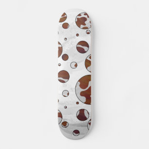 Polka-punktskon Brun och Vit utskrift Mini Skateboard Bräda 18,7 Cm