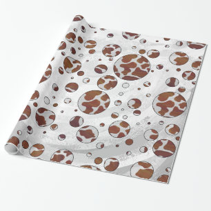 Polka-punktskon Brun och Vit utskrift Presentpapper