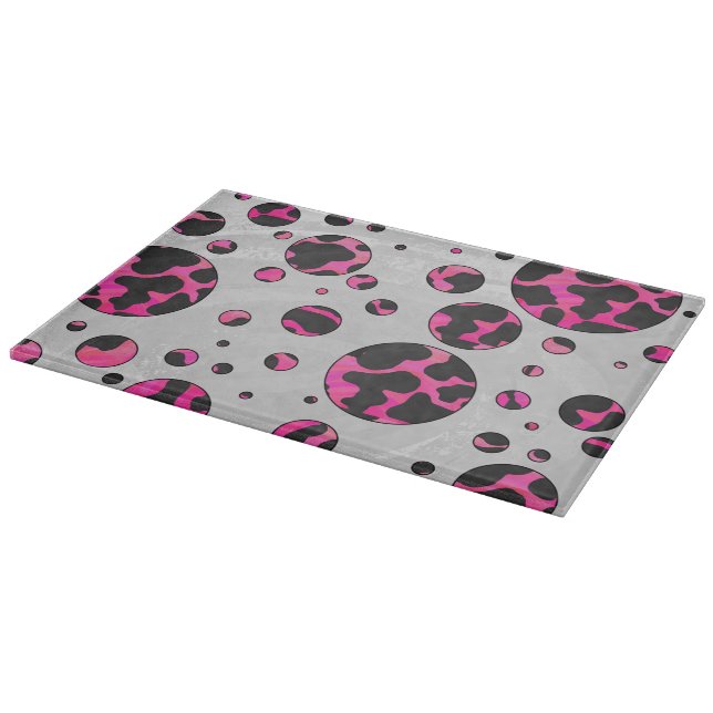 Polka-punktskon, Shock rosa och svart utskrift (Hörn)