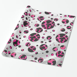 Polka-punktskon, Shock rosa och svart utskrift Presentpapper