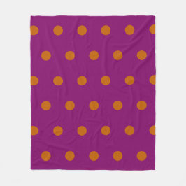 Polka-punktstreck (djup Magenta och Orange) Fleecefilt